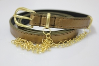 Tan-Marine-Leopard-Stoff PU-Gurte, nähend schnallt Goldkette für Mädchen um