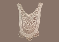 Elfenbein Hand Embroidery einfärbbar 100 Baumwolle gehäkelt Spitze Kragen Stoff für Lady-Kleider