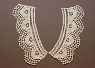 Personalisierte Lady Kleider Bluse Elfenbein Peter Pan Stickerei Crochet Lace Kragen Hals