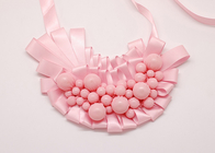 Rosa Perlen Halsband Halskette, Stoff Perlen bedeckt Handcrafted Halsketten (NL-520)