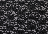 Schwarz schwarz Jacquard Spandex bestickt Damen Kleid Lace Trim Nylongewebe