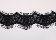 Benutzerdefinierte Kleidung schwarze Wimpern Welle Lace Trim Stoff für Frauen