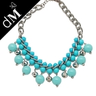 Blauer eleganter u. einzigartiger Modeentwurf bördelte handgefertigte Halsketten für Frauen (JNL0136)