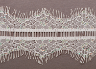 Frauen Custom Elfenbein Nylon Wimpern überbacken Lace Trim Fabric