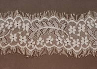 Weiße Baumwolle OEM Blume dekorativ Wimpern überbacken Lace Trim Fabric