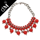 Rote vorzügliche Kunstfertigkeit bördelte handgefertigte Halsketten für Frauen (JNL0136)