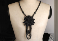 Einzelne Strang Corsage Schwarze Blume Schmuck Stoff handgefertigt Necklacesfor Frauen