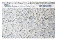 Weiße Blume stickte Spitze-Gewebe-Baumwolle/Nylon-/metallisches CY-CX0019