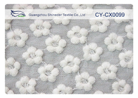 Blumen-Form-Weiß gesticktes Spitze-Gewebe für Hochzeits-Kleid CY-CX0099
