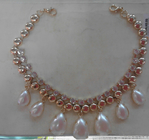 Handgemachte Halskette der echten Perle mit kundenspezifischer Form schnitt Edelstein
