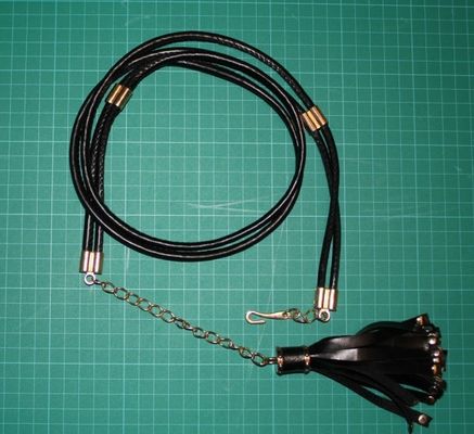 Schwarze Quasten PU-Taillenkette, 1.5cm Stoffgurte für Frauen Metall und PU