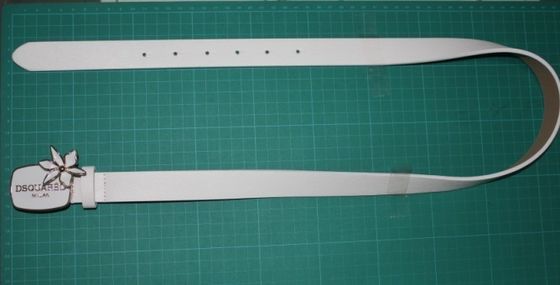 Spezielle Schnallenstoffgurte für Frauen, 3.5cm Weiß PU-Gurt