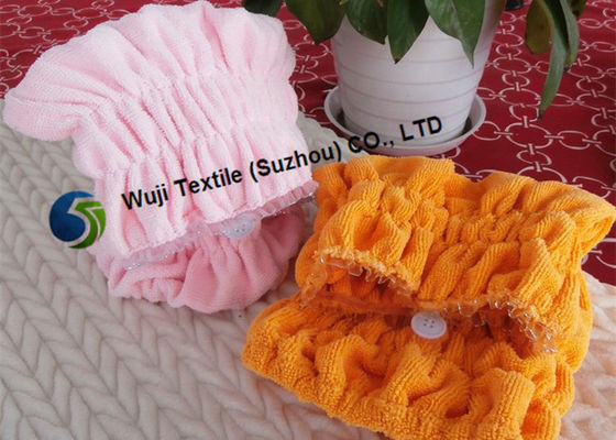 37*16cm kundengebundener Druck-und Stickerei-Haar-trocknender Turban mit Spitze