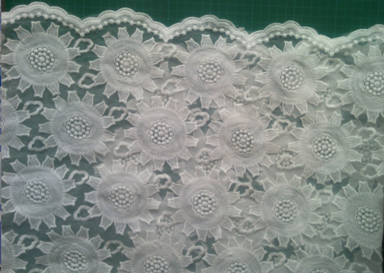 80cm Organza gestickte Spitze-Gewebe-Baumwolle für Brautkleider