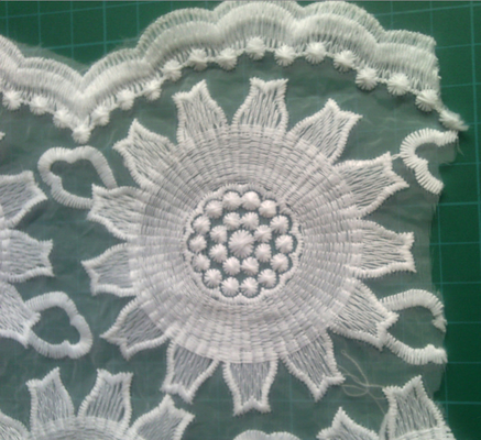 80cm Organza gestickte Spitze-Gewebe-Baumwolle für Brautkleider