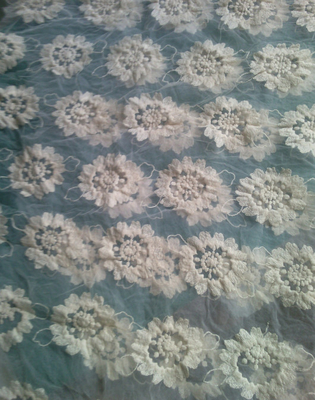Reiner Baumwollorganza stickte Blume Spitze-Gewebe-Kleid freundliches Eco