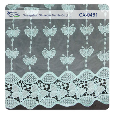 Schmetterlings-Organza-Stickerei-Spitze-Gewebe, umweltfreundliches Färben/normales Färben