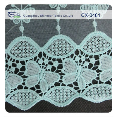 Schmetterlings-Organza-Stickerei-Spitze-Gewebe, umweltfreundliches Färben/normales Färben