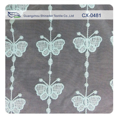 Schmetterlings-Organza-Stickerei-Spitze-Gewebe, umweltfreundliches Färben/normales Färben