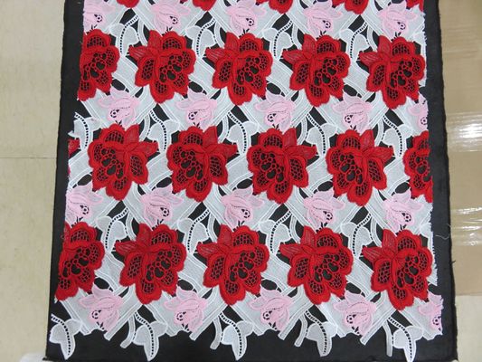 Schwere Farbe drei stickte Häkelspitze-Gewebe/Dressmaking-Gewebe