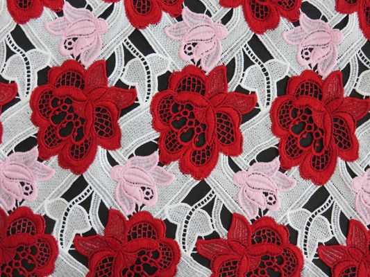 Schwere Farbe drei stickte Häkelspitze-Gewebe/Dressmaking-Gewebe
