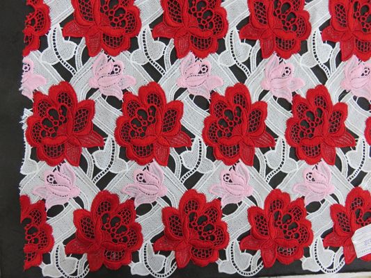 Schwere Farbe drei stickte Häkelspitze-Gewebe/Dressmaking-Gewebe