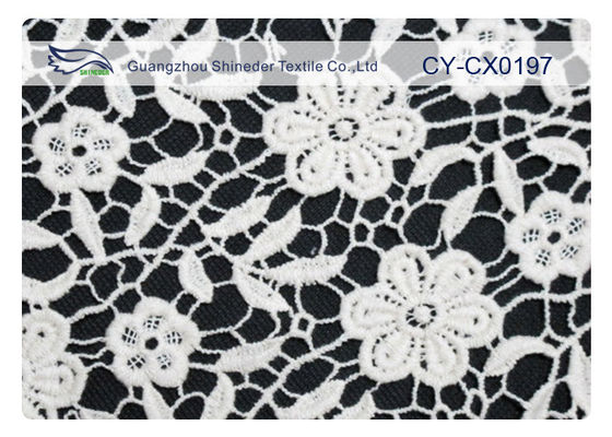Umweltfreundliches gesticktes Spitze-Gewebe für Hochzeits-Kleid CY-CX0197