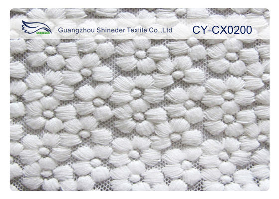 Dehnbares geschnürtes gesticktes Maschen-Spitze-Gewebe-Nylon mit Spandex und Polyester