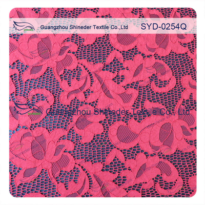Mode-rotes elastisches Guipurespitzen-Stickerei-Spitze-Gewebe für Brautkleider