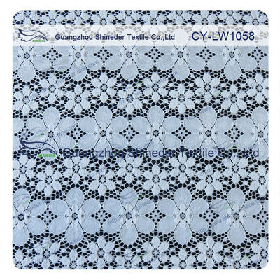 Nylonspandex-elastische blaue Blumenspitze-Gewebe-Ordnung für Dame Garment