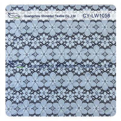 Nylonspandex-elastische blaue Blumenspitze-Gewebe-Ordnung für Dame Garment