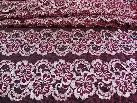 Gewelltes elastisches Spitze-mit Blumengewebe-umweltfreundliches Färben für Abend-Kleid CY-DK0037