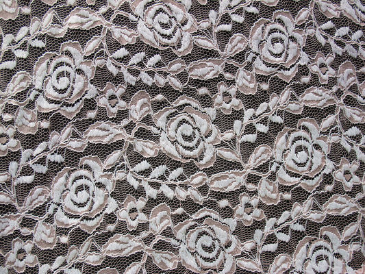 Baumwollespandex-Polyester-dehnbares Spitze-Gewebe mit Masche gestrickter Blumen-Spitze