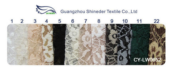 Gebürstetes elastisches Spitze-Gewebe-Elfenbein Stretchable BlumenaZO, das frei CY-LW0652 färbt