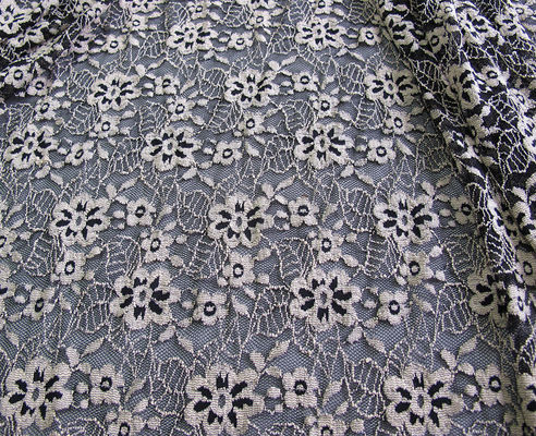 Gebürstetes elastisches Spitze-Gewebe-Elfenbein Stretchable BlumenaZO, das frei CY-LW0652 färbt