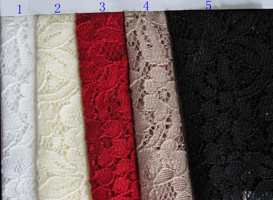 Weißes elastisches Spitze-Gewebe für Polsterung