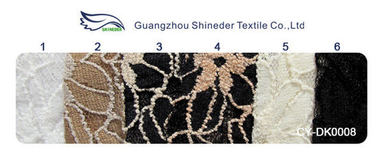 Schwarz/Weiß strickte elastisches Spitze-Gewebe für Dame Garment Sunflower Pattern CY-DK0008