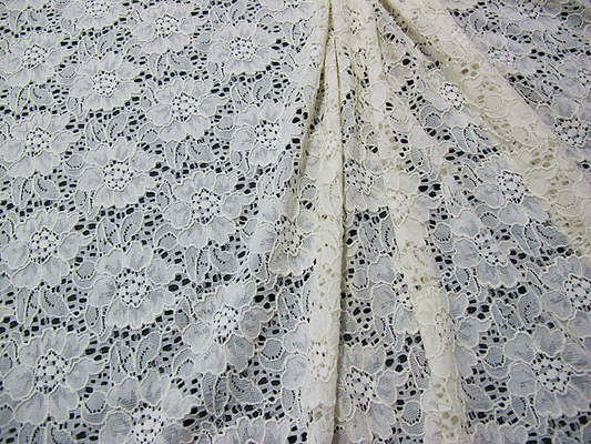 Blumen-Spitze-Gewebe FNS1948 der schwarzen Farbhohen qualität auf Lager elastisches