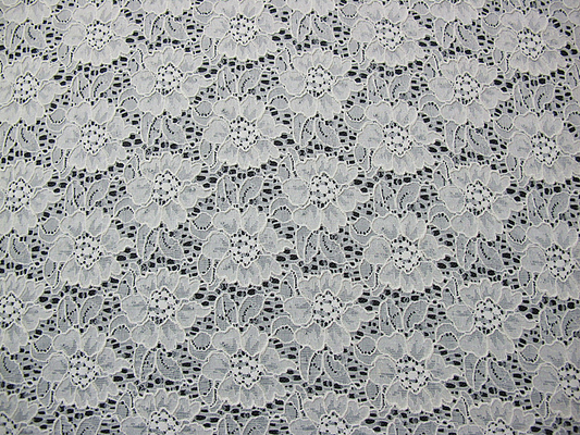 Blumen-Spitze-Gewebe FNS1948 der schwarzen Farbhohen qualität auf Lager elastisches