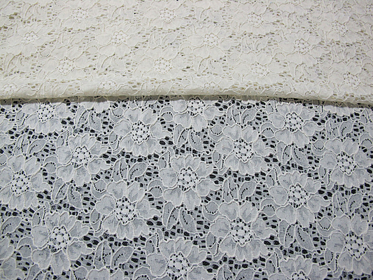 Blumen-Spitze-Gewebe FNS1948 der schwarzen Farbhohen qualität auf Lager elastisches