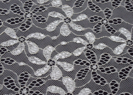 90% Nylon + 10% Spandex-Blumen-elastisches Spitze-Gewebe für Nachtzeug CY-LW0795