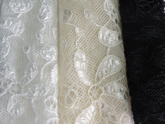90% Nylon + 10% Spandex-Blumen-elastisches Spitze-Gewebe für Nachtzeug CY-LW0795