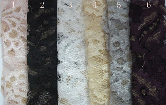 Farbiges Ausdehnungs-Blumen-metallisches Spitze-Gewebe, ausgebogtes Rand-Spitze-Gewebe
