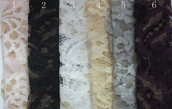 Unterwäsche-schnürte dehnbares metallisches Spitze-Gewebe/Jacquardwebstuhl-Spitze-Gewebe