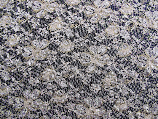 Schwarzes ausgebogtes metallisches Massenblumenspitze-Gewebe umweltfreundliches färbendes CY-LW0060