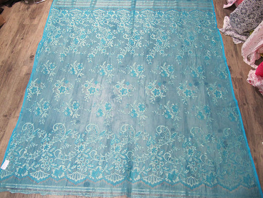 Stretchable Blumen-metallisches Spitze-Gewebe-Nylongrün gestrickt für Kleidung