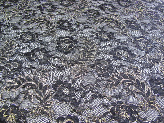 Weinlese-metallisches Spitze-Gewebe-Blau, Nylon-Tulle-Blumenspitze-Gewebe SYD-0002