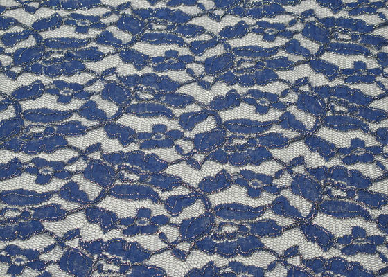 Umweltfreundliches metallisches Spitze-Gewebe-Blau, Nylonbaumwollspitze-Gewebe CY-LW0791