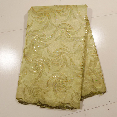 Gold gesticktes Spitze-Gewebe für Hochzeits-Kleid, Kleid