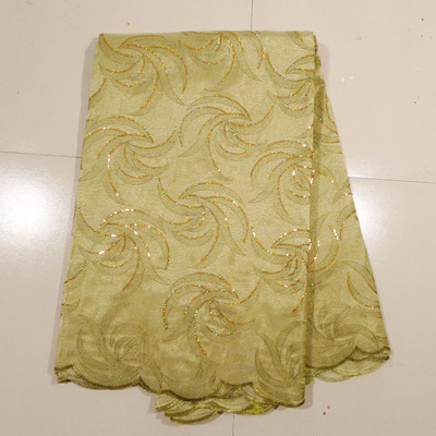 Gold gesticktes Spitze-Gewebe für Hochzeits-Kleid, Kleid